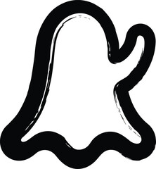 Fototapeta premium Hand Drawn Brush Stroke Ghost Icon Isolated on White Background