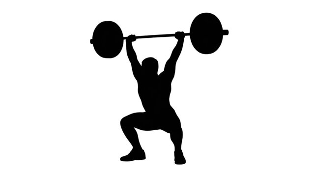 Athlete performing barbell squat exercise in gym Vector