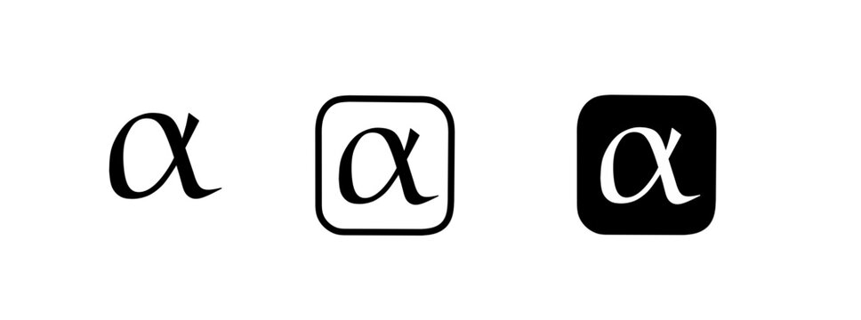 Alpha symbol icon set