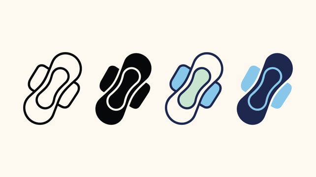 Sanitary napkin line and glyph icon, feminine hygiene symbol, vector graphics, linear pattern isolated on white.