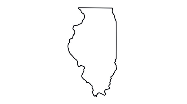Illinois state map outline with minimalist black line design