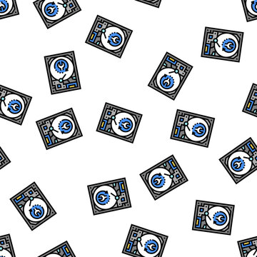 hard drive data recovery vector seamless pattern hard drive data recovery sign illustration