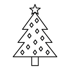 Fototapeta premium Christmas tree with star and ornaments