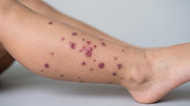 Palpable Purpura on Child Lower Leg Suggestive of IgA Vasculitis