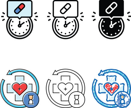 medication schedule variants cancer treatment color icon vector. medication schedule cancer treatment sign. isolated symbol