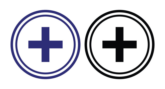 Plus icon sign button interface math symbol addition design element