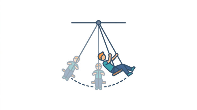 Person swinging on a pendulum swing showing motion.
