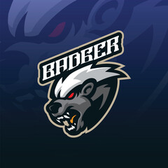 Badger mascot logo design vector. Honey badger illustration for sport and esport team. © izzatulkhotim666