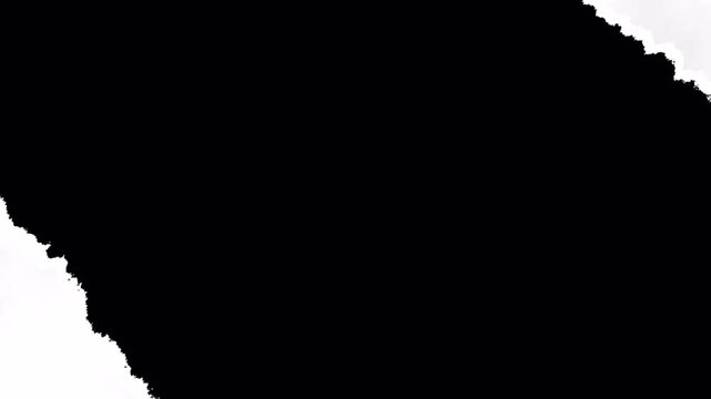 Stop motion Paper tear transition on transparent background