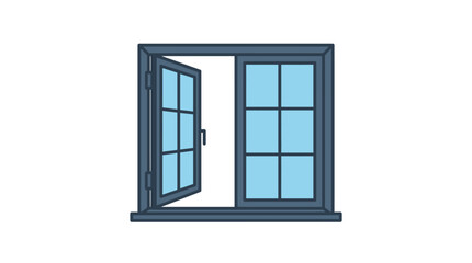 Obraz premium Open Window with Glass Pane.