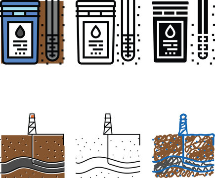 drilling fluids color icon vector. variations drilling fluids sign. isolated symbol