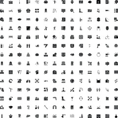 Fototapeta premium Diverse pictogram collection featuring abstract symbols for common applications across various industries, including food, transport, communication, and environmental concerns