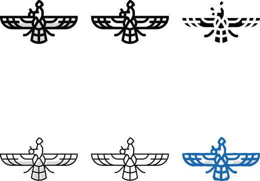 zoroastrianism religion color icon vector. variants zoroastrianism religion sign. isolated symbol