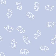 Naklejka premium panda animal in zoo vector line seamless pattern panda animal in zoo sign illustration