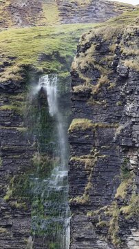 Waterfall running upwards - The Devils Chimney near Glencar Lough, Ireland