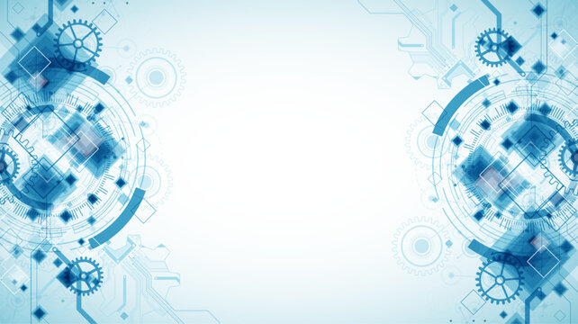 Abstract  technological background  with cogwheels and plexus effect. Vector