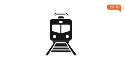 Black silhouette of a modern train. © aninurkha