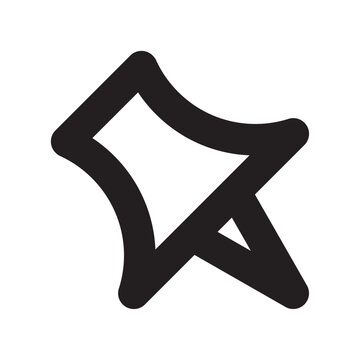 Pushpin icon black silhouette on a white background for document management systems