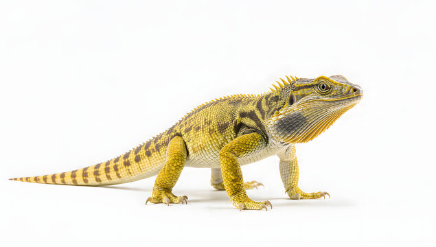 Isolated green lizard reptile collection on white background including gecko, iguana, chameleon and basilisk, wildlife nature pet animals close up detail eye