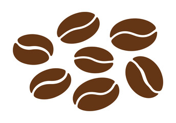 Obraz premium Coffee Bean Icon Collection Featuring Minimal Coffee Seed Logos for Café and Organic Brand Design