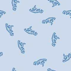 Naklejka premium tyrannosaurus rex dinosaur animal vector line seamless pattern tyrannosaurus rex dinosaur animal sign illustration