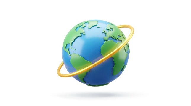 Earth planet with yellow ring.