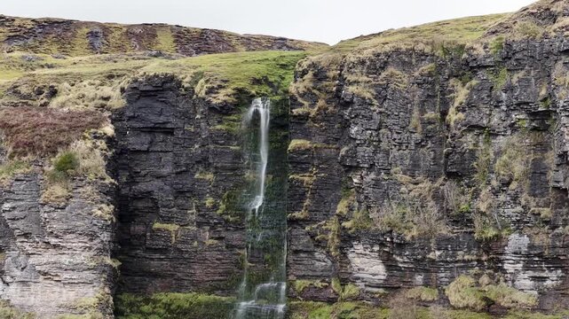 Waterfall running upwards - The Devils Chimney near Glencar Lough, Ireland