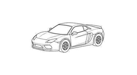 Fototapeta premium Line drawing of a sports car.