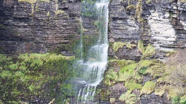 Waterfall running upwards - The Devils Chimney near Glencar Lough, Ireland