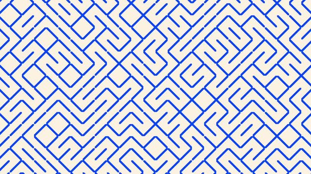 A loop animation geometric line pattern background,blue and white color with motion blur