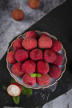 Fresh Red Lychees in Hainan and Guangxi Style Arrangement