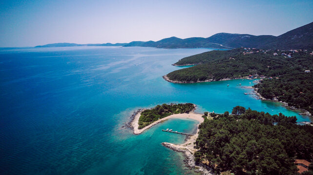 Croatia, Cres, Adriatic Sea, Aerial view