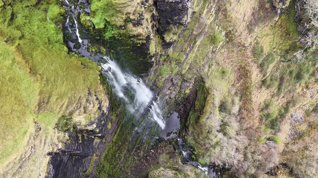 Waterfall running upwards - The Devils Chimney near Glencar Lough, Ireland
