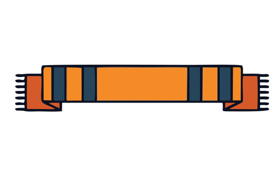 Flat Design Sports Field with Goalposts and Markings in Orange and Navy Blue