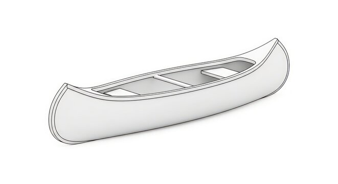Canoe boat isolated on white background.