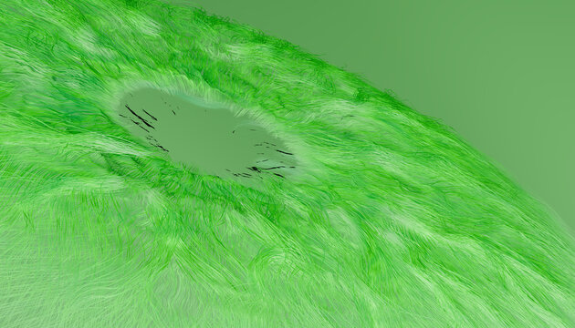 Abstract 3D rendering of a green conceptual iris
