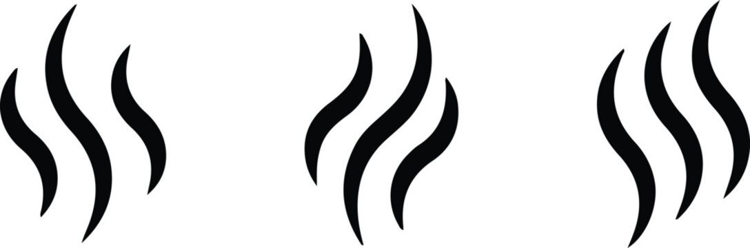 smoke steam three hot layer icon silhouette vector art eps 10