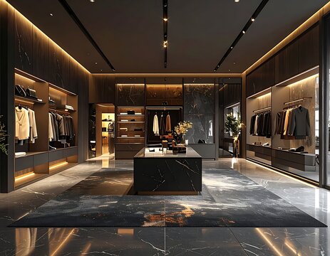 A luxurious clothing store interior with modern design (5)