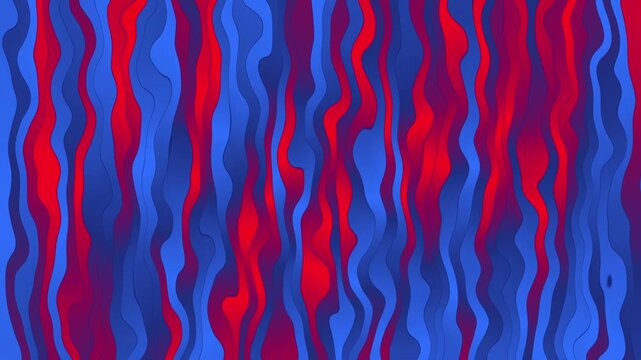 Wavy papercut vertical ribbons background with professional layered vector curves and smooth organic movement video loop