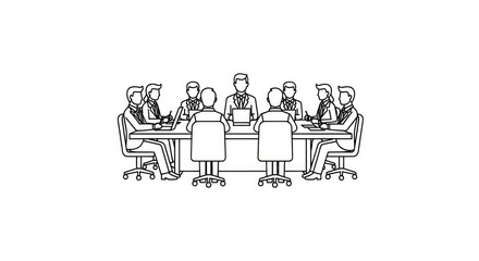 Fototapeta premium Business people sitting around meeting table.