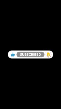 Animated Subscribe Button, Like Button and Notification Bell on Transparent Background with Alpha Channel
