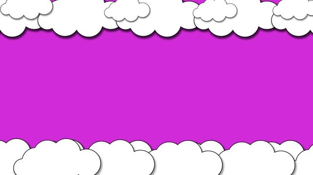 pink background with vektor rocket and cloud 4k