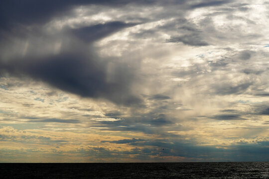 Seashore and clouds in summer