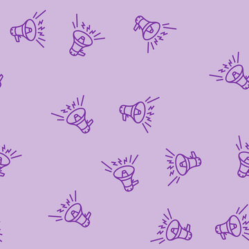 megaphone alert vector line seamless pattern megaphone alert sign illustration