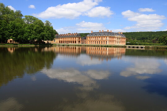 Dampierre-en-Yvelines, France - May 21, 2026. The historic Ch&acirc;teau de Dampierre, former residence of the Dukes of Luynes, in the heart of the Chevreuse Valley, France
