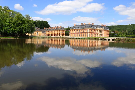 Dampierre-en-Yvelines, France - May 21, 2026. The historic Ch&acirc;teau de Dampierre, former residence of the Dukes of Luynes, in the heart of the Chevreuse Valley, France