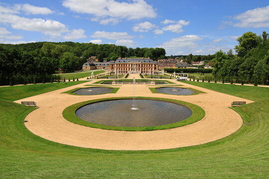 Dampierre-en-Yvelines, France - May 21, 2026. Ch&acirc;teau de Dampierre with its historic gardens in the Chevreuse Valley, Yvelines