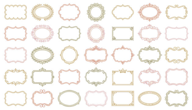Vintage Ornamental Frames Collection | Elegant Decorative Borders, Floral Labels, Wedding Frames, Luxury Vector Design Elements