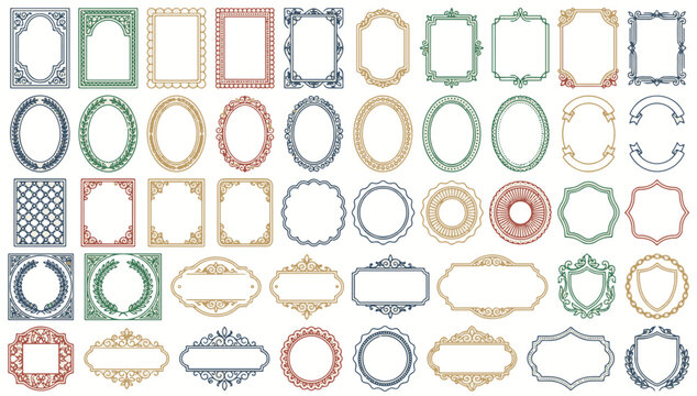 Vintage Ornamental Frames Collection | Elegant Decorative Borders, Floral Labels, Wedding Frames, Luxury Vector Design Elements