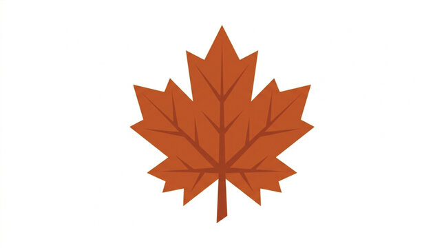 Flat geometric maple leaf icon isolated orange autumn foliage vector graphic for seasonal design